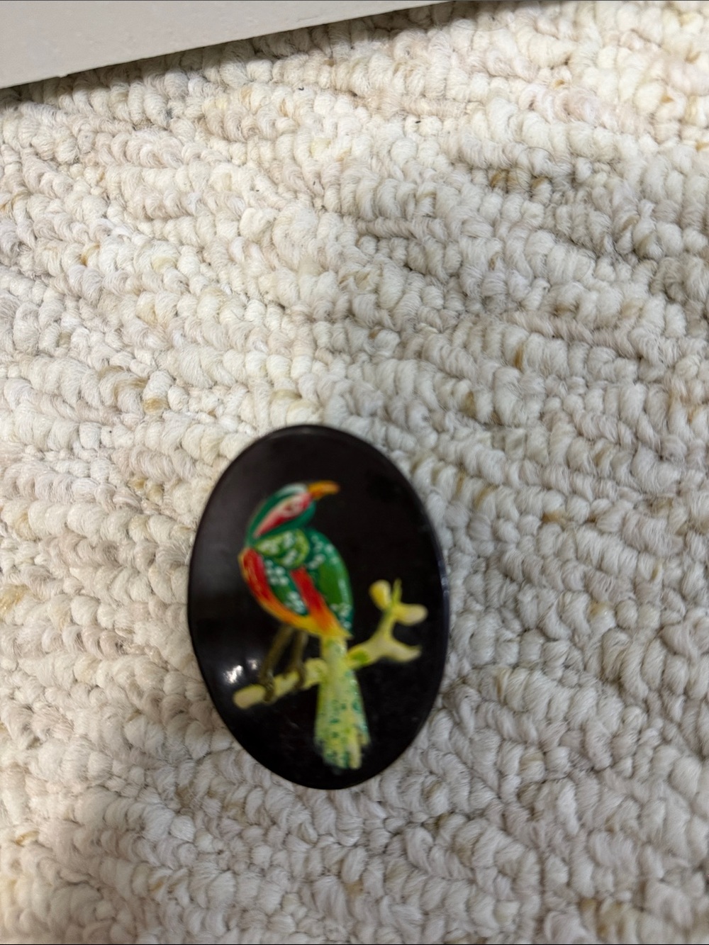 Vintage hand painted lacquer trinket box